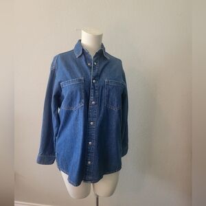 Blue Denim Button-Up Tank Top